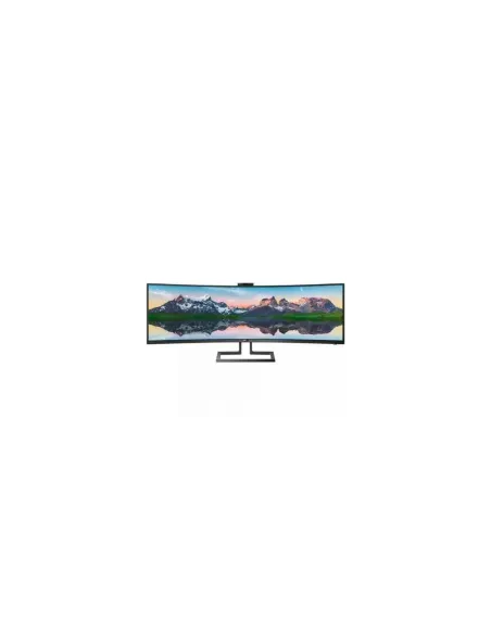 Monitor Profesional Ultrapanorámico Curvo Philips 499P9H 48.8"/ Dual QHD/ Webcam/ Multimedia/ Regulable en altura/ Negro