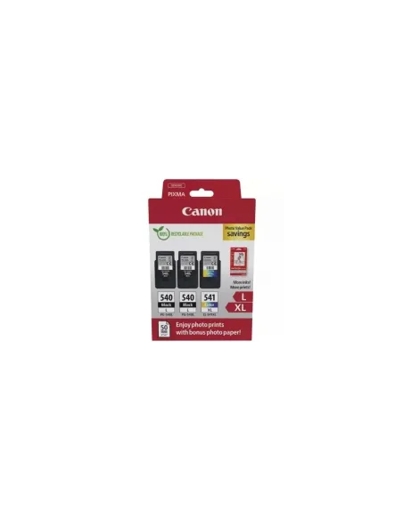 Cartucho de Tinta Original Canon PG-540L + CL-541 XL Multipack Alta Capacidad/ 2x Negro/ Tricolor + Papel Fotográfico