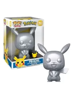 Funko pop jumbo pokemon s6 pikachu plateado efecto metalico 10 pulgadas edicion especial exclusivo 59873