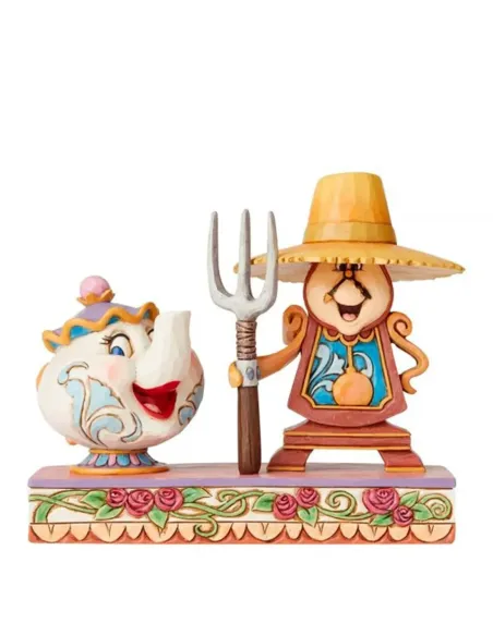 Figura enesco disney din don y la señora potts (cogsworth and mrs potts)