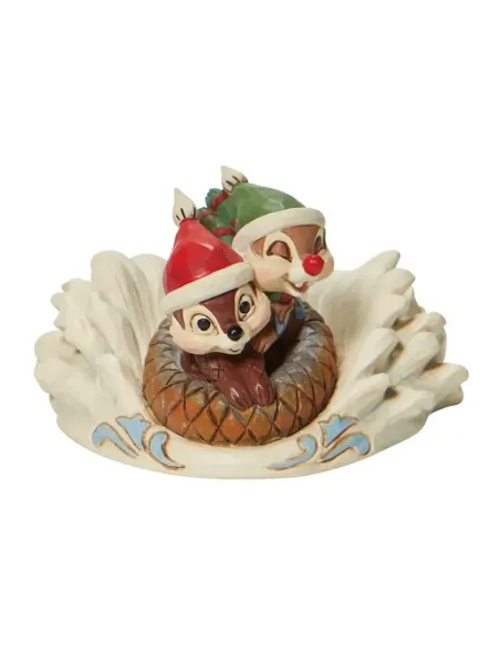 Figura enesco disney chip & dale en trineo navideño