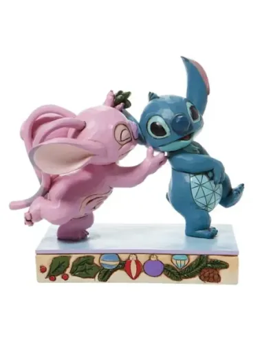Figura enesco disney lilo & stitch stitch y angel con muérdago
