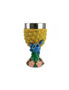Cáliz decorativo enesco disney stitch con piña
