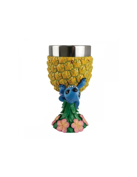 Cáliz decorativo enesco disney stitch con piña