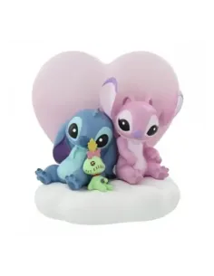 Figura iluminada enesco disney stitch y angel