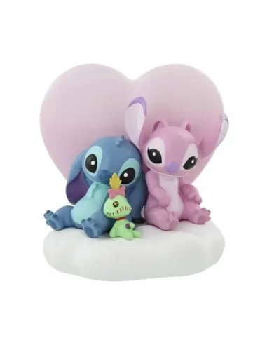 Figura iluminada enesco disney stitch y angel