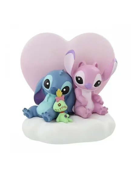 Figura iluminada enesco disney stitch y angel