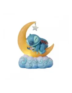 Figura luminosa enesco disney stitch y scrump en la luna
