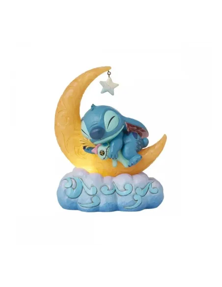 Figura luminosa enesco disney stitch y scrump en la luna