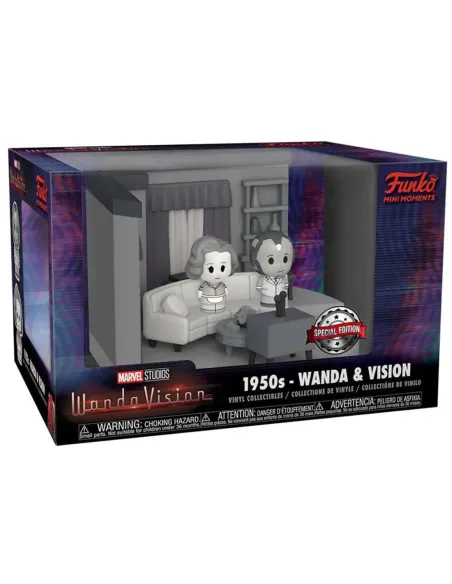 Funko pop marvel wandavision mini moments wanda & vision blanco y negro