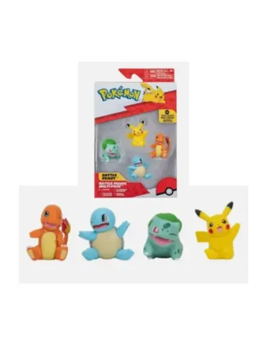 Pack 4 figuras pokemon iniciales de kanto