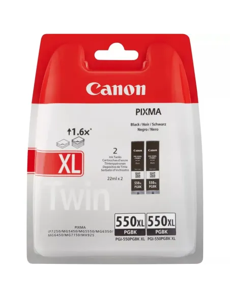 Pack cartucho tinta canon pgi - 550xl negro 2 uds