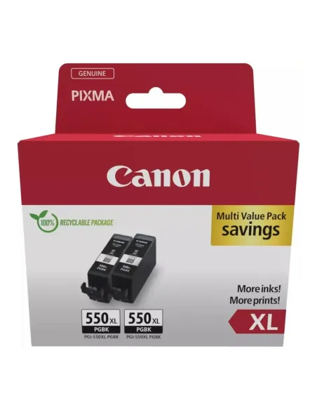 Pack cartucho tinta canon pgi - 550xl negro 2 uds