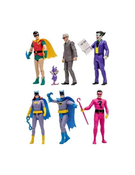 Surtido de 6 figuras mcfarlane dc retro batman 66 15cm