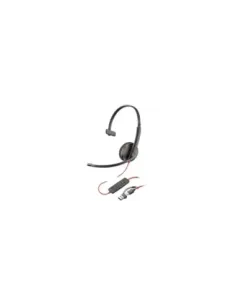 Auricular Poly Blackwire 3210 + Adaptador USB-C/A/ con Micrófono/ USB Tipo-C/ Bulk/ Negro