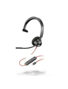 Auriculares poly monoaurales blackwire 3310 usb - c + adaptador usb - c - a