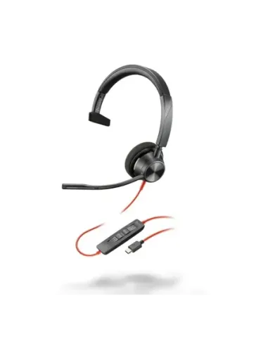 Auriculares poly monoaurales blackwire 3310 usb - c + adaptador usb - c - a