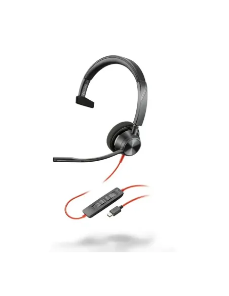 Auriculares poly monoaurales blackwire 3310 usb - c + adaptador usb - c - a