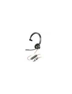 Auricular Poly Blackwire 3310 para Microsoft Teams + Adaptador USB-C/A/ con Micrófono/ USB Tipo-C/ Negro