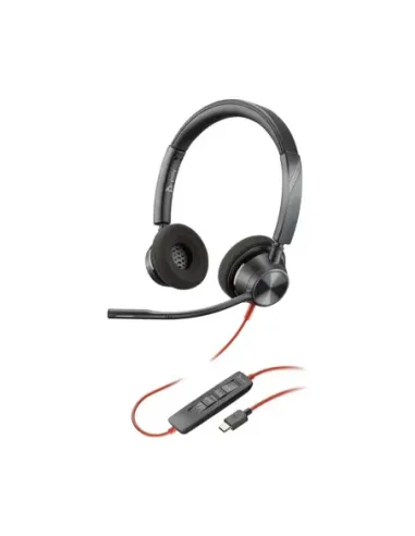 Auriculares poly blackwire 3320 stereo negro