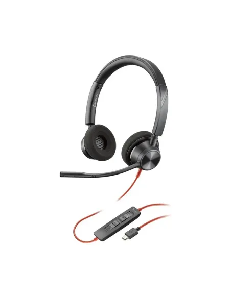 Auriculares poly blackwire 3320 stereo negro