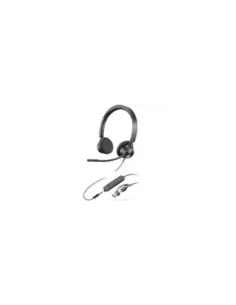 Auriculares Poly Blackwire 3225 para Microsoft Teams + 3.5 mm + Adaptador USB-C/A/ con Micrófono/ Jack 3.5 - USB Tipo-C/ Negros