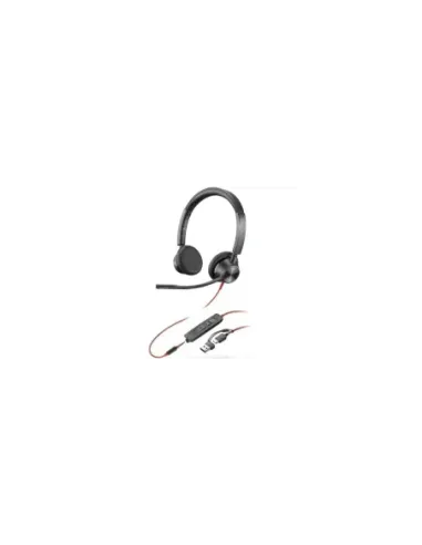 Auriculares Poly Blackwire 3225 para Microsoft Teams + 3.5 mm + Adaptador USB-C/A/ con Micrófono/ Jack 3.5 - USB Tipo-C/ Negros