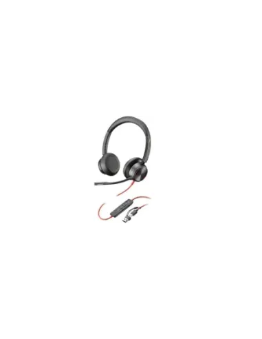 Auriculares Poly Blackwire 8225 para Microsoft Teams + Adaptador USB-C/A/ con Micrófono/ USB Tipo-C/ Negros