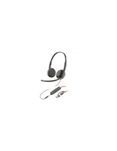 Auriculares Poly Blackwire 3225 + 3.5 mm + Adaptador USB-C/A/ con Micrófono/ Jack 3.5 - USB Tipo-C/ Bulk/ Negros