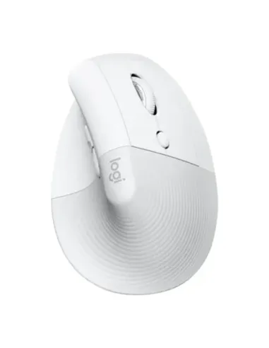 Mouse raton vertical logitech lift para mac 6 botones 4000 dpi wireless inalambrico blanco hueso