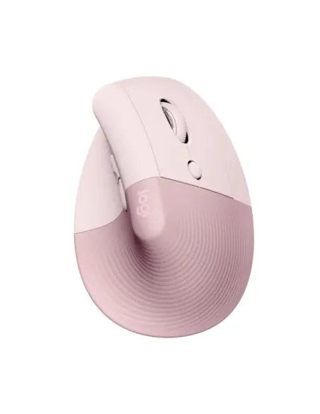 Mouse raton vertical logitech lift 6 botones 4000 dpi wireless inalambrico rosa