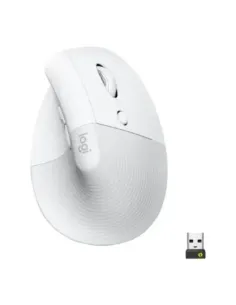 Mouse raton vertical logitech lift for business 6 botones 4000 dpi wireless inalambrico blanco hueso