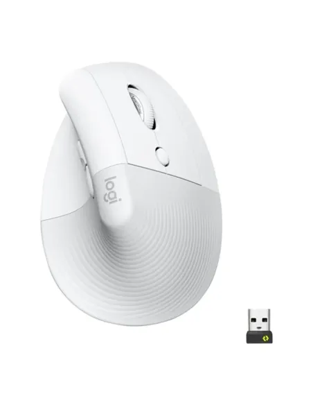 Mouse raton vertical logitech lift for business 6 botones 4000 dpi wireless inalambrico blanco hueso