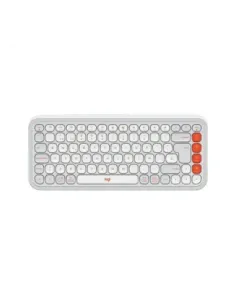Teclado logitech pop icon keys inalambrico blanco - naranja