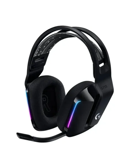 Auricular con microfono logitech g g733 gaming wireless inalambrico negro