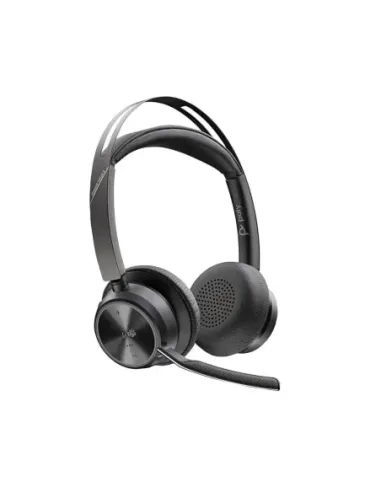 Auriculares poly voyager focus 2 usb - c - c con certificación microsoft teams + adaptador usb - c - a + base de carga