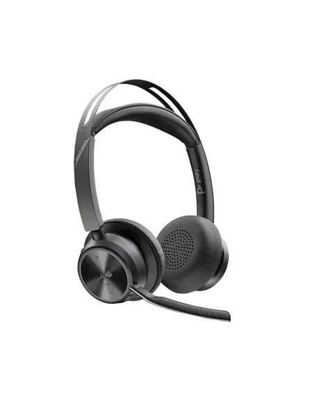 Auriculares poly voyager focus 2 usb - c - c con certificación microsoft teams + adaptador usb - c - a + base de carga