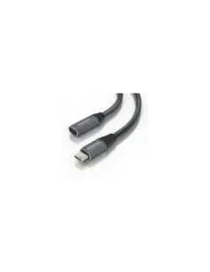 Cable Alargador USB 3.2 Aisens A107-0636/ USB Tipo-C Macho - USB Tipo-C Hembra/ Hasta 100W/ 20Gbps/ 2m/ Gris