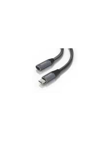 Cable Alargador USB 3.2 Aisens A107-0636/ USB Tipo-C Macho - USB Tipo-C Hembra/ Hasta 100W/ 20Gbps/ 2m/ Gris
