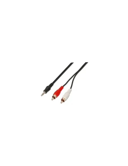 Cable Estéreo Aisens A128-0147/ Jack 3.5 Macho - 2x RCA Macho/ Hasta 0.1W/ 1.5m/ Negro