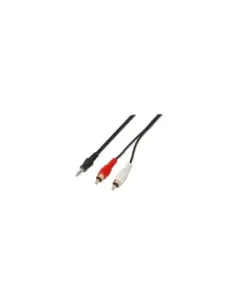 Cable Estéreo Aisens A128-0148/ Jack 3.5 Macho - 2x RCA Macho/ Hasta 0.1W/ 3m/ Negro