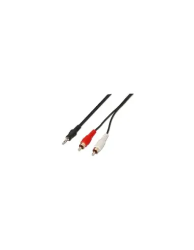 Cable Estéreo Aisens A128-0148/ Jack 3.5 Macho - 2x RCA Macho/ Hasta 0.1W/ 3m/ Negro