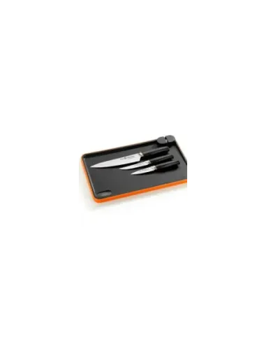 Pack 3 Cuchillos Bra Efficient A198021 con tabla para cortar