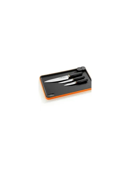 Pack 3 Cuchillos Bra Efficient A198021 con tabla para cortar