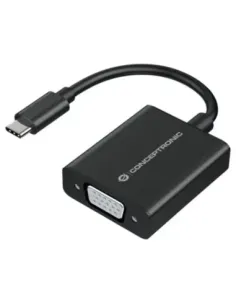 Adaptador usb tipo c a vga conceptronic 10.8cm - macho - hembra - negro