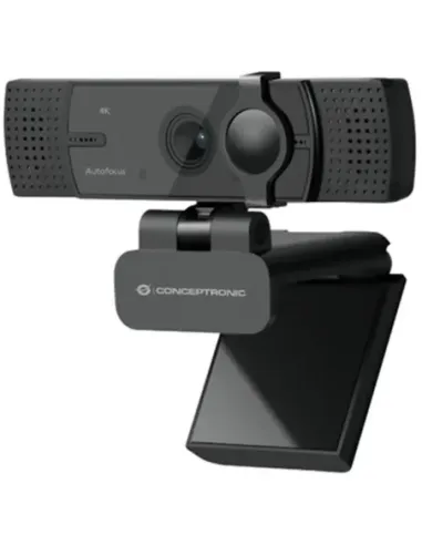 Webcam 4k conceptronic amdis07b 8.3mp -  4k ultra hd - usb - angulo vision 80º - enfoque automatico - doble microfono integrado