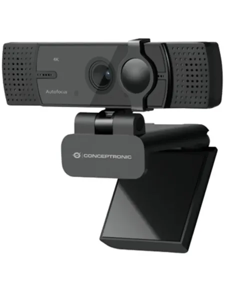 Webcam 4k conceptronic amdis07b 8.3mp -  4k ultra hd - usb - angulo vision 80º - enfoque automatico - doble microfono integrado