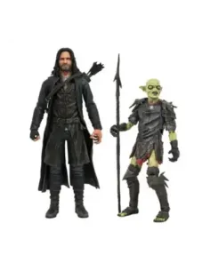 Surtido de figuras diamond collection el señor de los anillos series deluxe action aragorn y orco de moria (6)