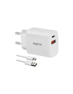 APPROX CARGADOR 20W QC 1 X USB A+ 1 X USB C+CABLE