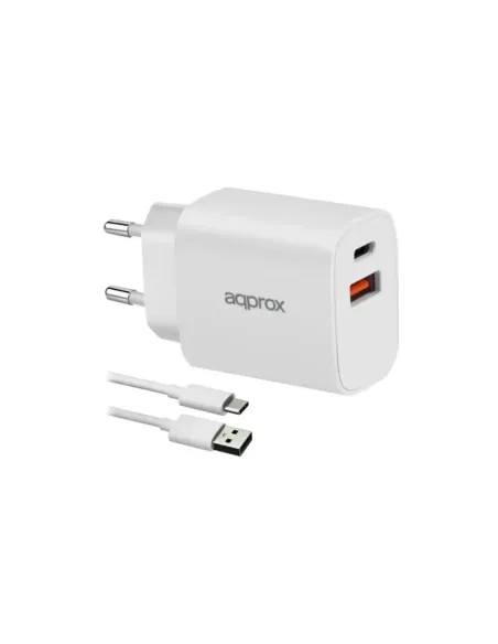 APPROX CARGADOR 20W QC 1 X USB A+ 1 X USB C+CABLE